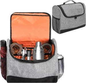 WUWEOT Travel Bartender Bag, Portable Bar Bag, Mixology Bartending Backpack with Padded Compartments and Handle for Tools Set Storage Cocktail Shaker and Wine Bottle Carrier