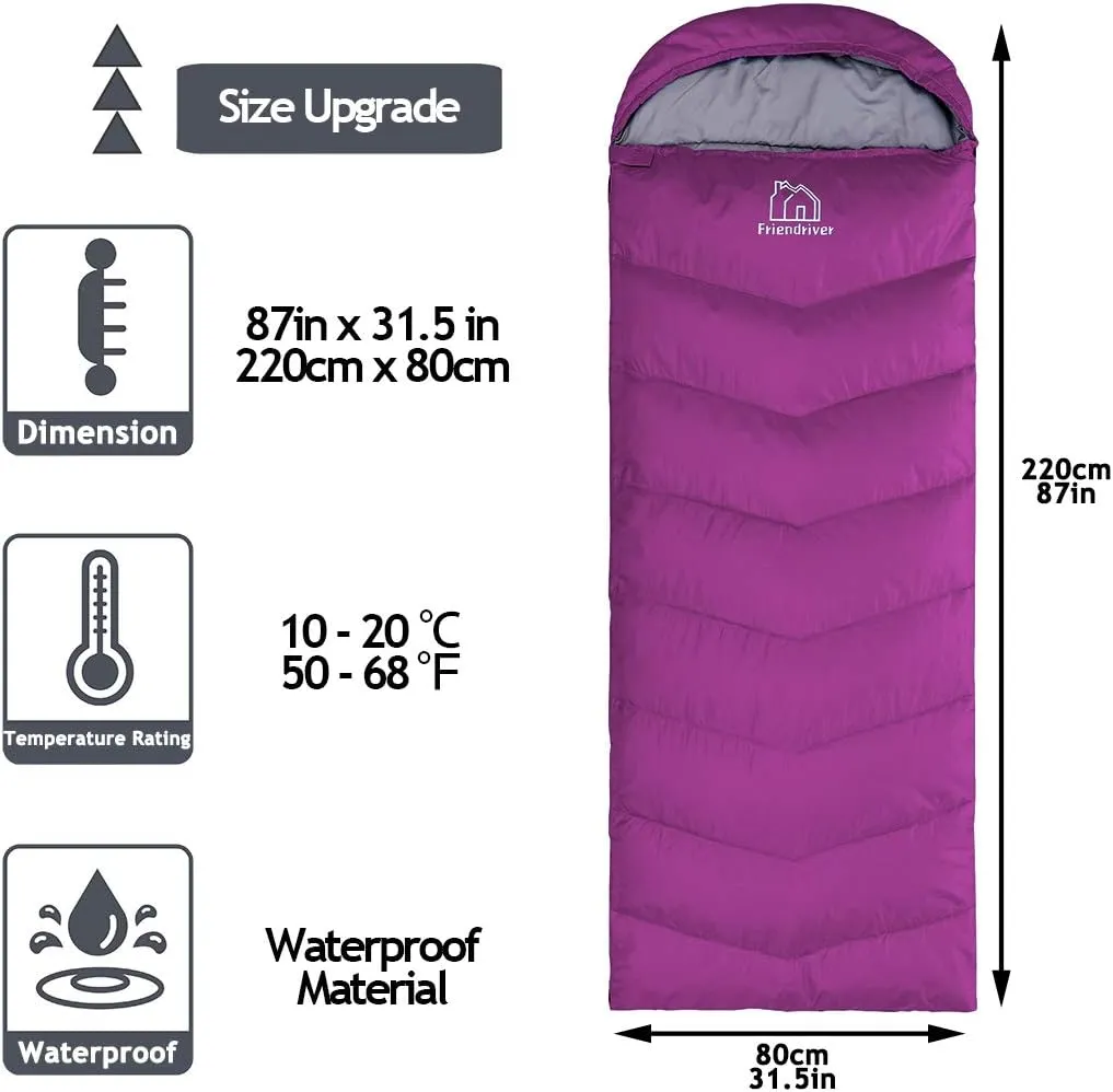 XL Size Upgraded Version of Camping Sleeping Bag 4 Seasons Warm and Cool, Lighter Weight, Adults and Children Can Use Waterproof Camping Bag, Travel and Outdoor Activities