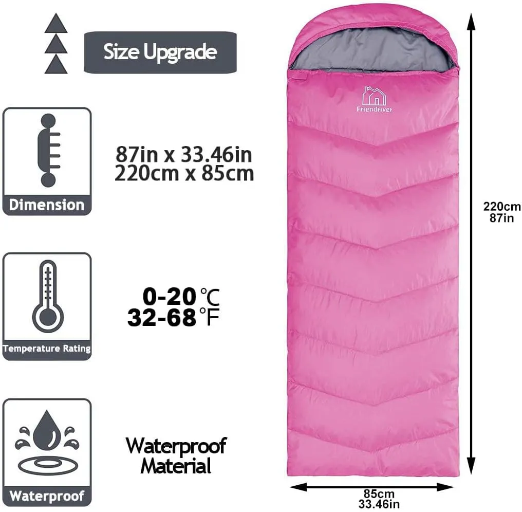 XL Size Upgraded Version of Camping Sleeping Bag 4 Seasons Warm and Cool, Lighter Weight, Adults and Children Can Use Waterproof Camping Bag, Travel and Outdoor Activities