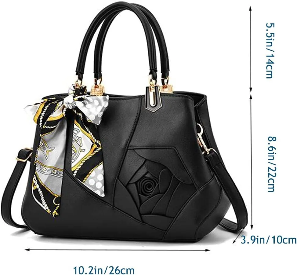 YAQUNICER Women Soft Synthetic PU Leather Simple Fashion Diagonal Tote Satchel Clutches Shoulder Crossbody Handbag