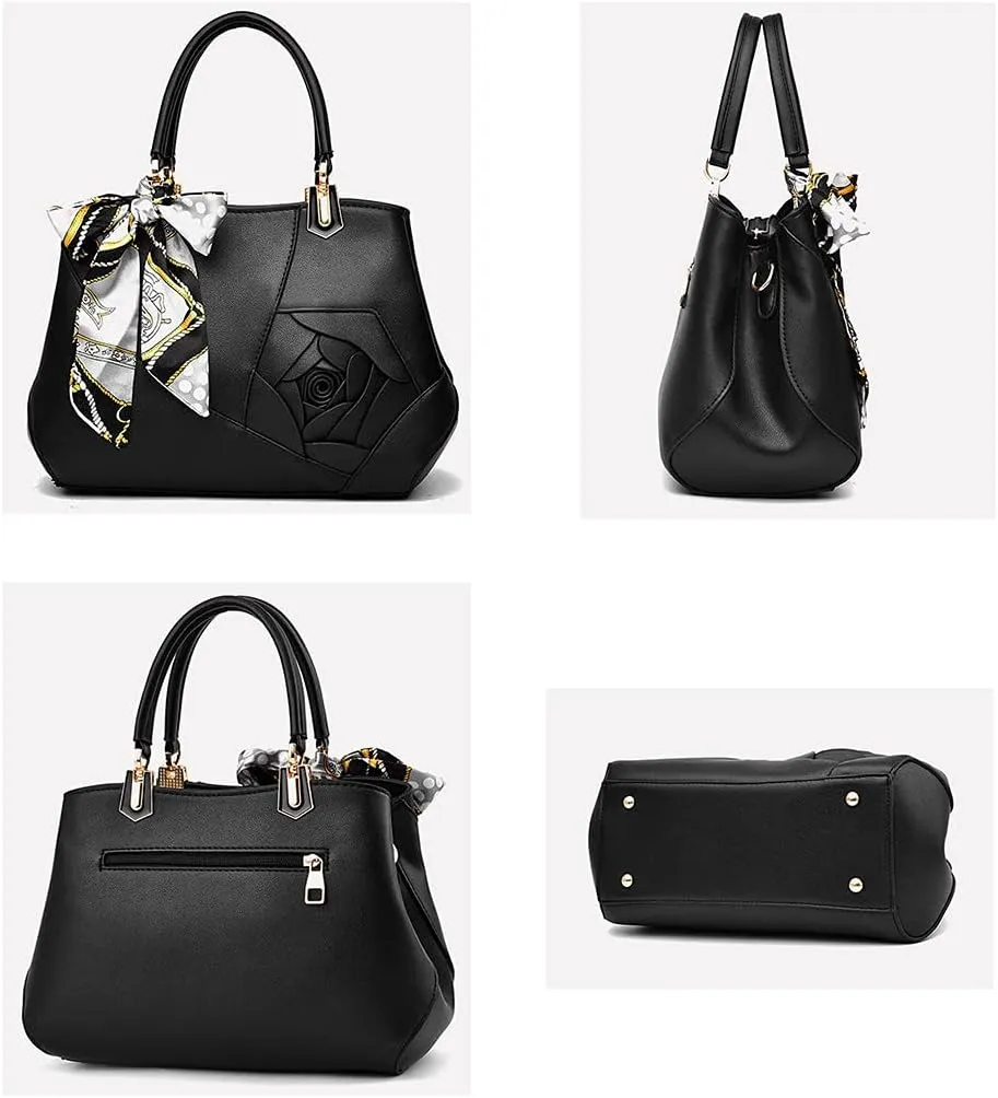 YAQUNICER Women Soft Synthetic PU Leather Simple Fashion Diagonal Tote Satchel Clutches Shoulder Crossbody Handbag