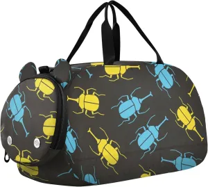 Yellow and Blue Beetles Sports Duffle Bag for Girls Boys, Gym Bag with Shoe Compartment, Kids Travel Overnight Weekender Shoulder Bag