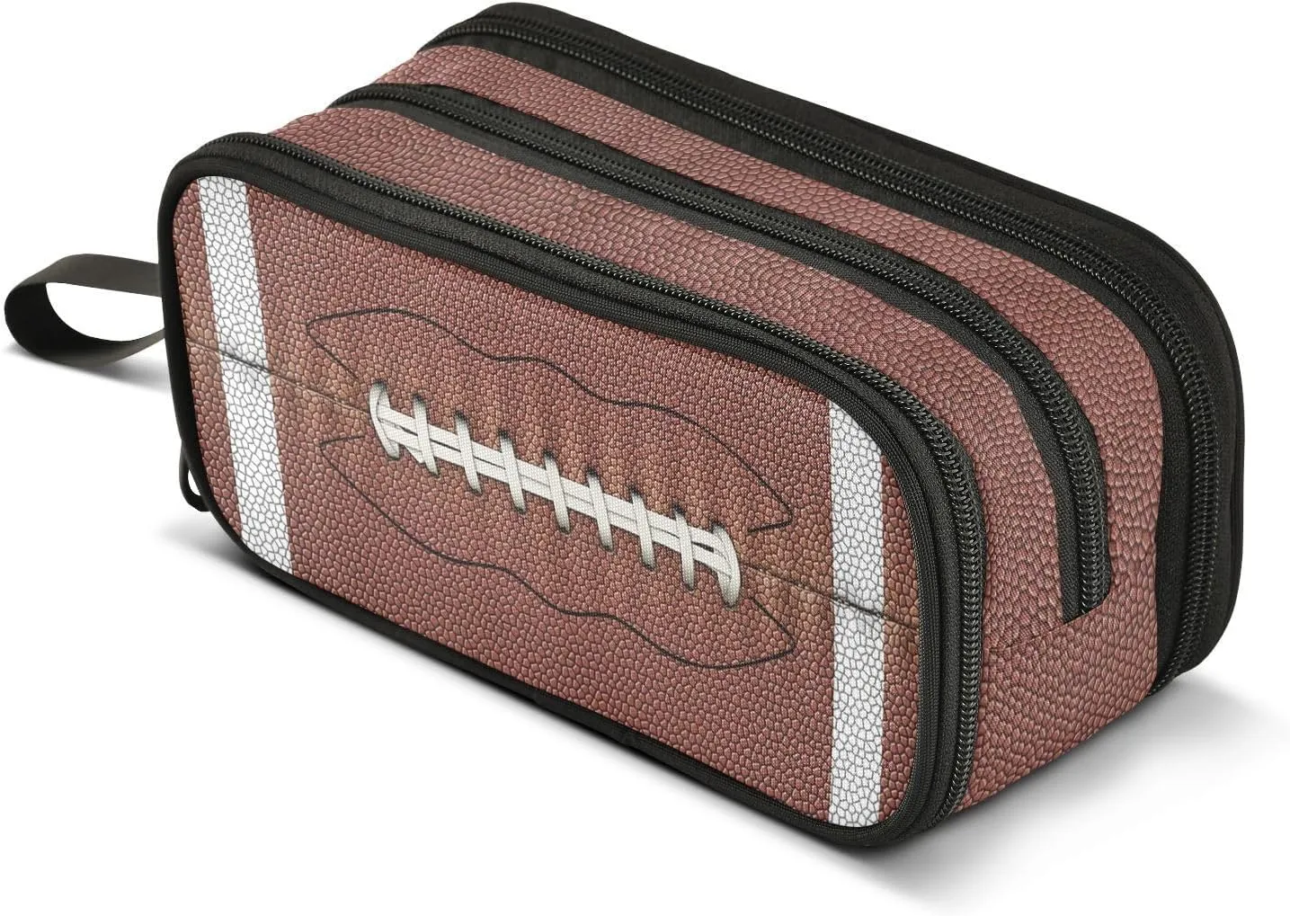 ZAZYXTJ American Football Large Capacity Pencil Case 3 Compartment Pen Pouch Storage Canvas Makeup Bag for School Office Teen Girl Boy Men Women