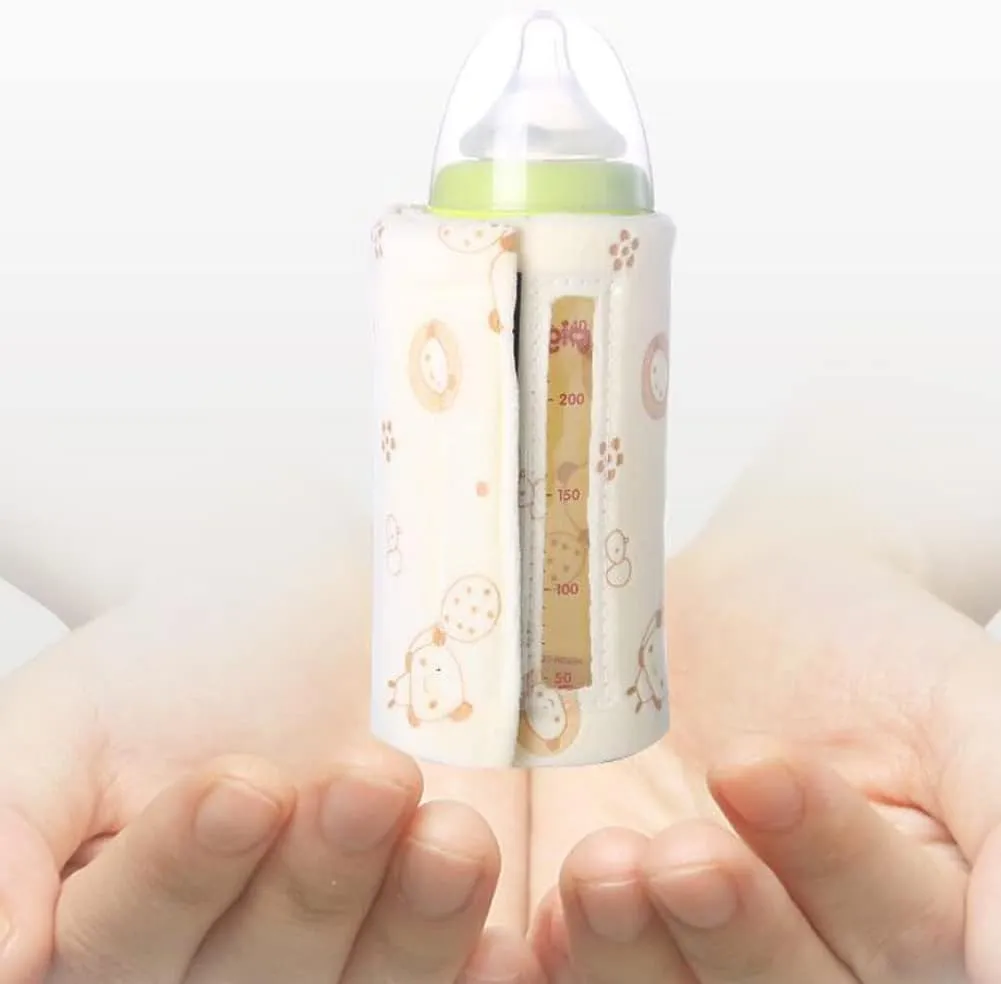 Zcargel USB Portable Baby Bottle Warmer, 5W 2A Winter Outdoor Milk Warmer Bag Baby Bottle Insulation Cover Uniersal Fit for Outdoor Travel Home Office (Timing  Temperature Setting)