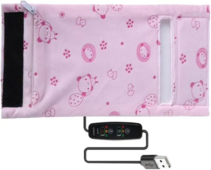 Zcargel USB Portable Baby Bottle Warmer, 5W 2A Winter Outdoor Milk Warmer Bag Baby Bottle Insulation Cover Uniersal Fit for Outdoor Travel Home Office (Timing  Temperature Setting)