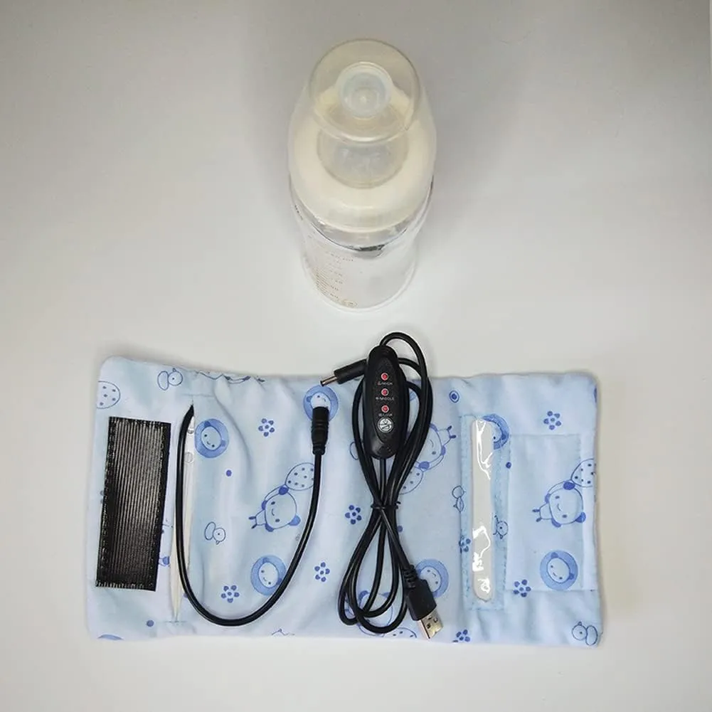 Zcargel USB Portable Baby Bottle Warmer, 5W 2A Winter Outdoor Milk Warmer Bag Baby Bottle Insulation Cover Uniersal Fit for Outdoor Travel Home Office (Timing  Temperature Setting)