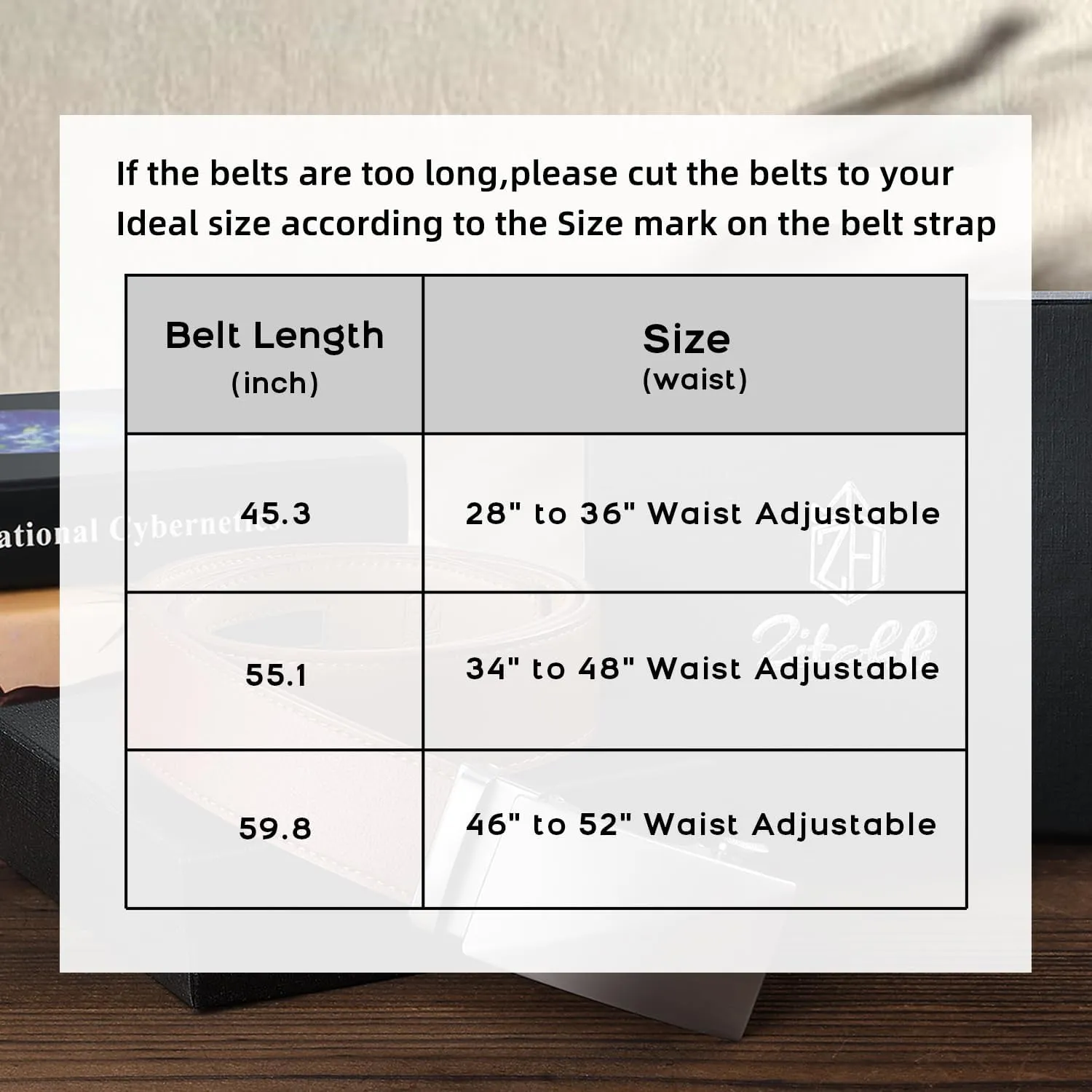Zitahli Ratchet Belt for Men - 2 Packs Leather Mens belt For Gift Men Dress and Casual,Trim to Fit