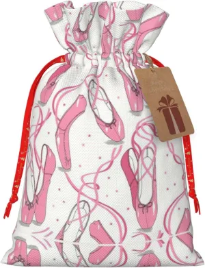 zkyfll Pink Ballet Shoes Christmas Drawstring Gifts Bags Xmas Gifts Bags birthdays Party gifts-wrapping
