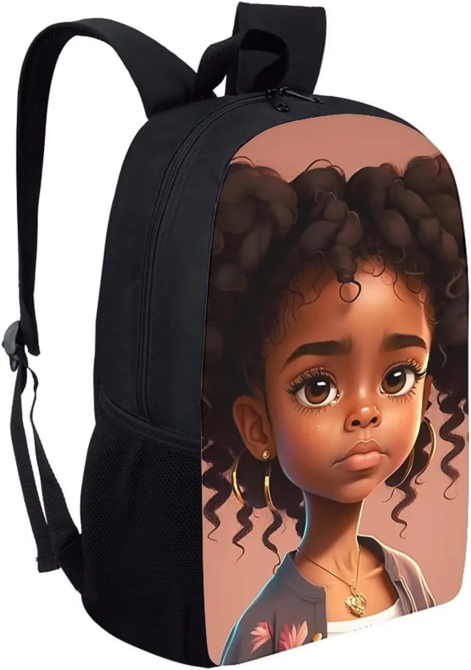 ZOUTAIRONG Custom Name American Magic Girl Backpack Elementary Middle School Bookbags Black African Girls School Bags Teens Childrens Backpacks 1St 3Rd 2Nd 4Th 5Th Grade Sport Book Bags
