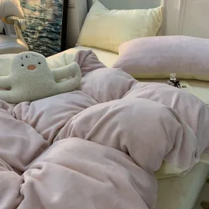 ZYFAB Plush Duvet Cover Set Soft Shaggy Fuzzy Comforter Cover Set Velvet Fluffy Reverse Quilt Cover with Zipper Closure Luxury Ultra Soft Comforter Set,B,Twin